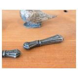 Vintage 144-grams (total) (2) Vintage Silverplated Needle/Toothpick Holders, (1) Vintage Silverplated Hen Shaped Salt/Spice Box, (1) Silverplated Bird Décor