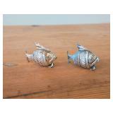 Vintage 59-grams (total) Fish theme Sterling Silver Salt and Pepper Shakers