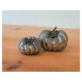 Lot of (2) Vintage 187-grams (total) Pumpkin theme 900 Silver Betel Boxes (Cambodia)