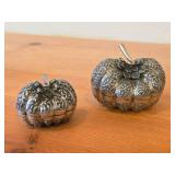 Lot of (2) Vintage 187-grams (total) Pumpkin theme 900 Silver Betel Boxes (Cambodia)