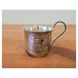 Vintage 227-grams (total) Sterling Silver Sauce Boat, Christening Mug