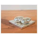 Vintage 302-grams (total) Sterling Silver Salt and Pepper Shakers on Stand/Tray