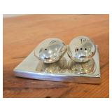 Vintage 302-grams (total) Sterling Silver Salt and Pepper Shakers on Stand/Tray