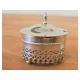 82-grams (total) Lidded Silverplated Decorative Dish (designed to hold glass insert - not included) 3"x2"x3", 3"Mini Silverplated Goblet / Trophy