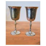 Lot of (2) Vintage 7 1/2" 494-grams (total) Silverplated Goblets by Leonard E.P.N.S. (20th Century)