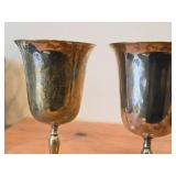 Lot of (2) Vintage 7 1/2" 494-grams (total) Silverplated Goblets by Leonard E.P.N.S. (20th Century)
