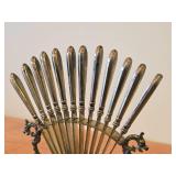 Vintage 423-grams (total) Silverplated Set of 12 Fruit Knives (Late 19th Century / Early 20th Century) with Decorative Stand