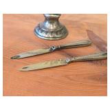 Vintage 423-grams (total) Silverplated Set of 12 Fruit Knives (Late 19th Century / Early 20th Century) with Decorative Stand