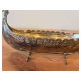 Vintage 260-grams Viking Ship theme Sterling Silver Salt Cellar 10" x 3 1/2" x 5"