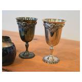 980-grams (total) (2) Baroque by Wallace Silverplated Goblets 6-1/4" 1940