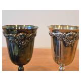 980-grams (total) (2) Baroque by Wallace Silverplated Goblets 6-1/4" 1940
