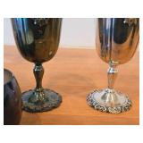 980-grams (total) (2) Baroque by Wallace Silverplated Goblets 6-1/4" 1940