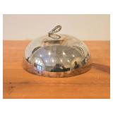 Vintage 1905-grams (total) Vintage Silverplated Casserole Serving Dish Frame 10"D, Silverplated Chafing Dish Lid 10"D, Silverplated 9"D Meat Dome / Clouche