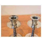 Lot of (2) 5-3/8" 330-grams (total) Silverplated Pedestal Candleholders by UMOS (Spain)