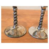 Lot of (2) 5-3/8" 330-grams (total) Silverplated Pedestal Candleholders by UMOS (Spain)