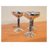 Lot of (3) Vintage 5 3/4" 687-grams (total) Silverplated Champagne Coupes / Goblets by Roma SL (Spain)