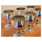 Lot of (6) Vintage 4" 779-grams (total) Silverplated Wine Goblets by Roma SL (Spain)