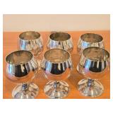 Lot of (6) Vintage 4" 779-grams (total) Silverplated Wine Goblets by Roma SL (Spain)