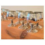Lot of (6) Vintage 4" 765-grams (total) Silverplated Wine Goblets by Roma SL (Spain)