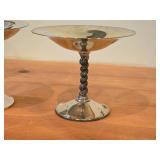 Lot of (2) Vintage 740-grams (total) Silverplated Compote Dishes by Roma SL (Spain) 5 1/2" x 6"
