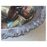 Silverplated Punch Bowl 9" x 18" with (19) Cups