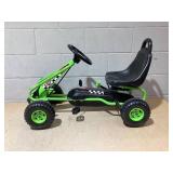 Costway Go Kart 4 Wheel Pedal Powered Kids Ride On Toy w/ Adjustable Seat Green