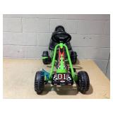 Costway Go Kart 4 Wheel Pedal Powered Kids Ride On Toy w/ Adjustable Seat Green