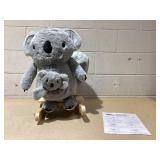 Qaba Kids Ride-On Rocking Horse, Koala-shaped Rocker with Realistic Sounds for Children 18-36 Months, Gray