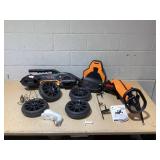 Aosom 12V Electric Go Kart for Kids w/ Adjustable Speed, Orange (Used, Missing: Hardware, Part C, E, H)