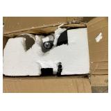 Tangkula 3-Piece Vintage Metal Base Table and Floor Lamp Set, Modern Lamp Set with Fabric Shade for Living Room, Bedroom - Matt Black Finish