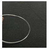 MCYS Diamond-Cut Oval Hoop Earrings in 14k White Gold Vermeil, 2-3/4" (Right Hoop Has Small Dent)