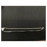 MCYS Cubic Zirconia Pavé Heart 18" Pendant Necklace in Sterling Silver (Clip Needs A Small Repair)