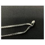 MCYS Cubic Zirconia Pavé Heart 18" Pendant Necklace in Sterling Silver (Clip Needs A Small Repair)