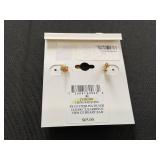 GDGIANI BERNINI CUBIC ZIRCONIA 18K GOLD OVER STERLING SILVER Heart Earrings