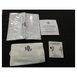 Lauren Ralph Lauren Small Huggie Hoops Cubic Zirconia Sterling Silver 925 With Cleaning Cloth & Bag (Slighty Used, Needs Cleaning)