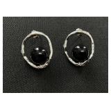 MCYS Silver Plated Multi Genuine Stone Stud Earrings