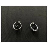 MCYS Silver Plated Multi Genuine Stone Stud Earrings