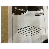 Outsunny 19" Beach Umbrella Table Tray, Slatted Instant Portable Beach Tables for Sand, Swimming Pools, Patio, Garden, Deck, Brown