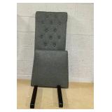 Costway KC58562GR Button Tufted Fabric Upholstered Wooden Dining Chair with High Curved Back, Gray - Set of 2