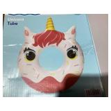 LOT OF 2 Bluescape Inflatable Unicorn Donut Swim Tube Pool Float, Multicolor, for Kids and Adults Over 3ft Wide