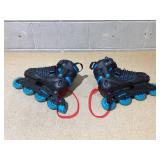 Roller Derby Custom Adult In-Fit Skates - Blue/Black 9-12: Adjustable, Padded Boot Shaft