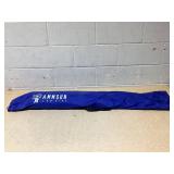 AMMSUN 6ft Travel Folded Beach Umbrella,Blue (Minor Transit Damage, 3 Poles Came Out)