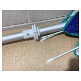 AMMSUN 6ft Travel Folded Beach Umbrella,Blue (Minor Transit Damage, 3 Poles Came Out)