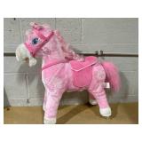 Qaba Kids Ride on Rocking Horse Toddler Plush Toy with Realistic Sounds and Swinging Tail for 3 Years Old Children