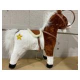 Qaba Rocking Horse with Sound, Ride on Horse with Saddle, Toddler Rocker, Gift for 3-8 Year Old, Brown