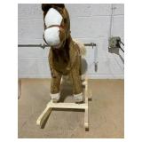 Qaba Kids Rocking Horse Plush Toddler Rocker Wooden Base Ride On Toy