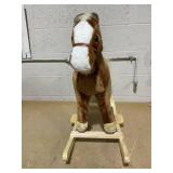 Qaba Kids Ride on Rocking Horse Toddler Plush Toy with Realistic Sounds for 3 Years Old Children - Brown