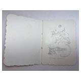 Perfumed Petals Vintage Card Album with Embossed Floral Border and Vase Illustration