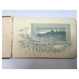 Antique Autograph Album with Handwritten Inscriptions, Red Cover & 