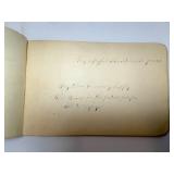 Antique Autograph Album with Handwritten Inscriptions, Red Cover & 